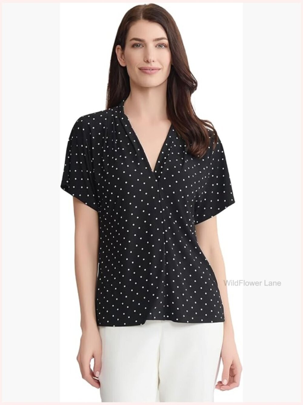 Polished V-Neck Flutter Sleeve Blouse for Work & Everyday
